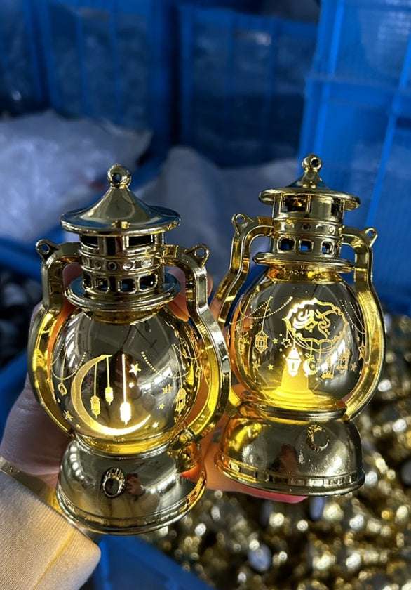 Eid Mubarak Lantern Led Lights Party Decor Kids Gifts Gold A2