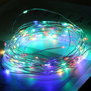 Glass bottle with gypsophila lights Multicolor