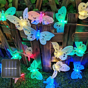 LED Solar String Lights Optical Fiber Butterfly Solar LED Spot Light Grass Christmas Festival Garden Decorative Colored Lights