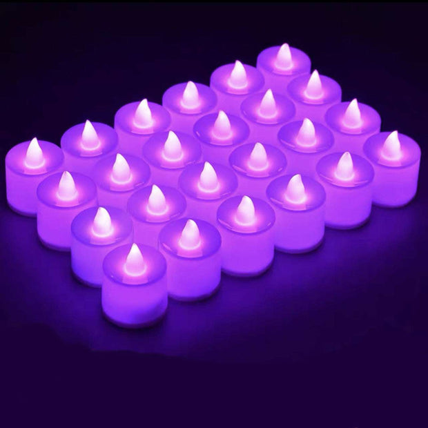 LED Electronic Candle Lamp Props Decorative Atmosphere Surround Lights Home Decor Purple