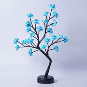 Table Lamp Flower Tree Rose Lamps Fairy Desk Night Lights USB Operated Gifts For Wedding Valentine Christmas Decoration Blue Rose Usb Plug In