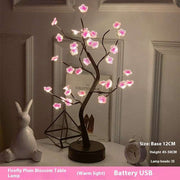 Colorful Lights Starry Atmosphere Modeling Small Night Lamp Pink plum blossom lamp 35 Battery USB dual use model