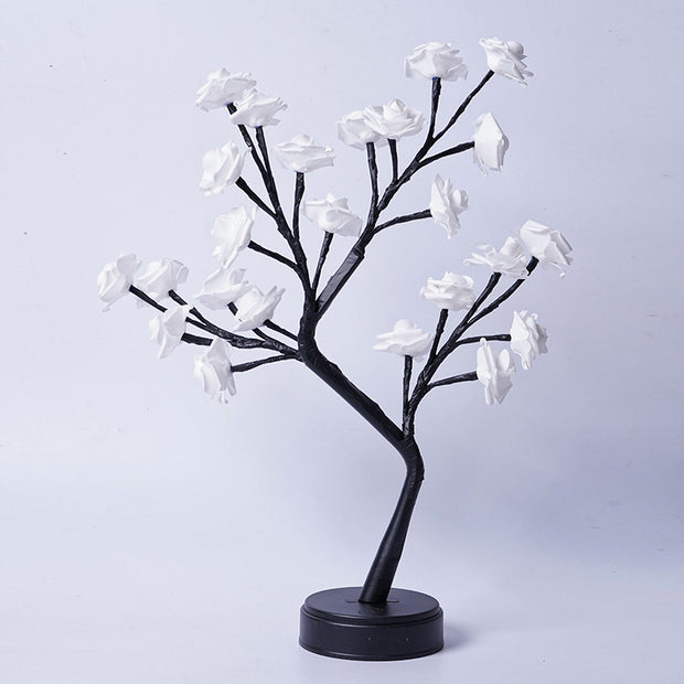 Table Lamp Flower Tree Rose Lamps Fairy Desk Night Lights USB Operated Gifts For Wedding Valentine Christmas Decoration White Rose Usb Plug In
