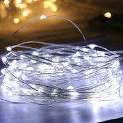 Glass bottle with gypsophila lights White
