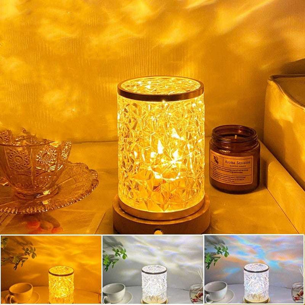 Projection Atmosphere Lights Cross Border Rotating Light Lights Colorful Water Ripples Tricolor light 5V