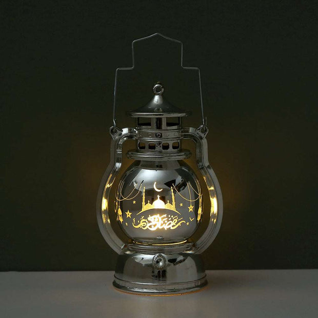 Eid Mubarak Lantern Led Lights Party Decor Kids Gifts Silver A2